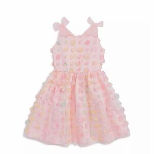 Blush Girls' 3D Pink Pastels 3D Floral Fit & Flare Sleeveless Party Dress 7 NWT